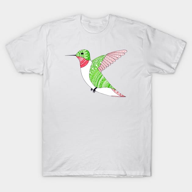 Ruby-Throated Hummingbird T-Shirt by calenbundalas